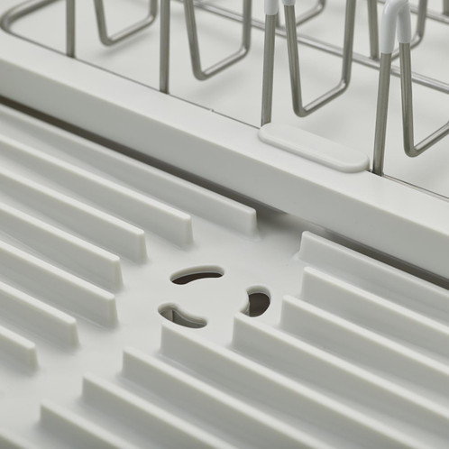 Joseph Joseph Extend Steel Light Stone Expandable Dish Rack drain