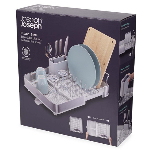 Joseph Joseph Extend Steel Light Stone Expandable Dish Rack packaging