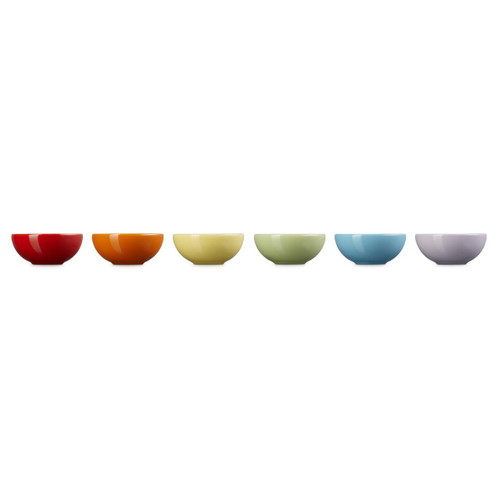 Le Creuset Stoneware Set of 6 Rainbow Pinch Bowls