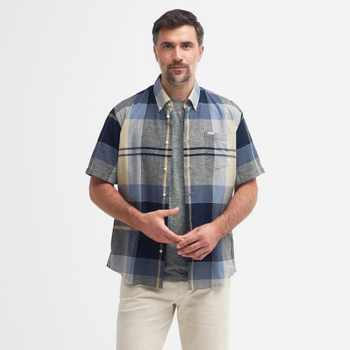 River Birch Barbour Mens Douglas Short Sleeve Regular Fit Shirt Lifestyle