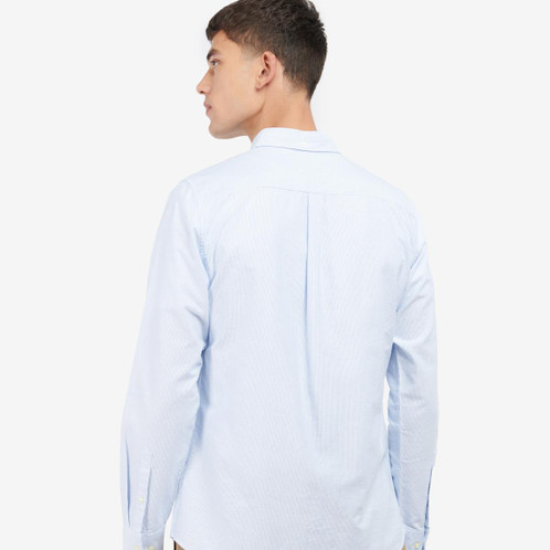 Sky Blue Barbour Mens Striped Oxtown Tailored Shirt Back Sky Blue Barbour Mens Striped Oxtown Tailored Shirt Back