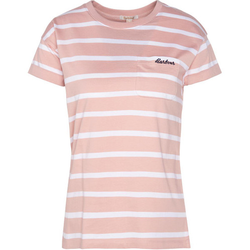 Misty Rose Barbour Womens Otterburn Stripe Tee