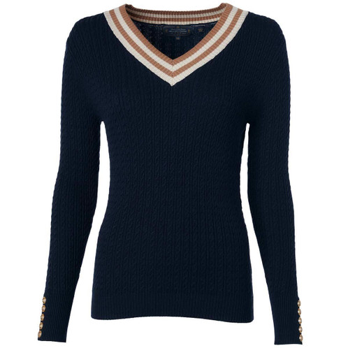 Ink Navy Holland Cooper Womens Zoe V-Neck Knitted Jumper