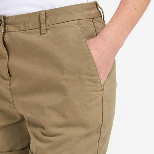 Khaki Barbour Womens Chino Shorts Pocket