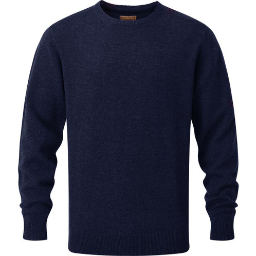 Navy Schoffel Lambswool Crew Neck Mens Jumper