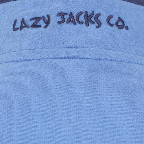 Sapphire Lazy Jacks Womens LJ3 1/4 Zip Sweatshirt Back Neck