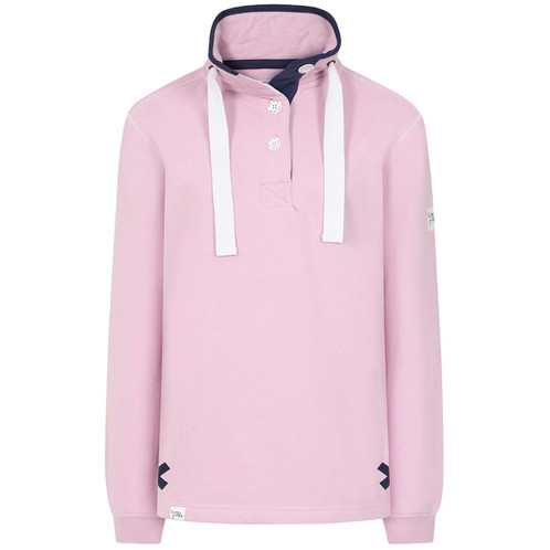 Pink Lazy Jacks Womens LJ5 Plain Button Neck Sweatshirt