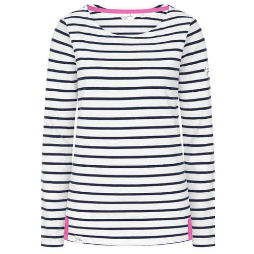 White Lazy Jacks Womens LJ97 Striped Breton Top