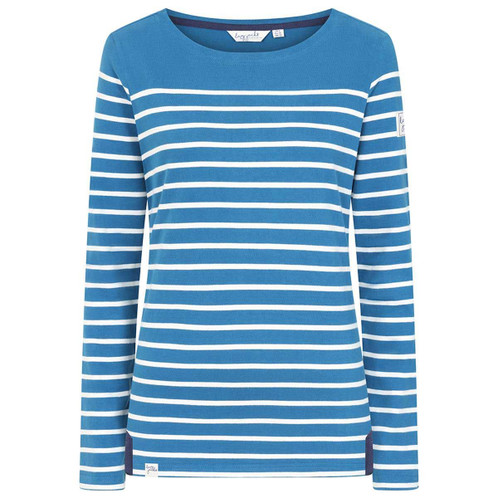 Teal Lazy Jacks Womens LJ97 Striped Breton Top