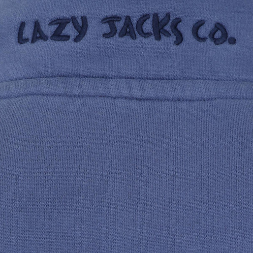 Denim Lazy Jacks Mens LJ40 Plain 1/4 Zip Sweatshirt Back Detail
