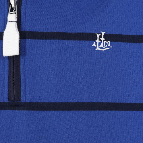 Royal Lazy Jacks Mens LJ51 Thin Stripe 1/4 Zip Sweatshirt Detail