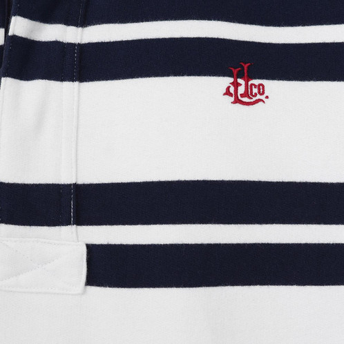White Lazy Jacks Mens LJ39 Striped 1/4 Zip Sweatshirt Detail