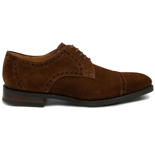 Brown Suede Loake Mens Eldon Brogue Shoe Side