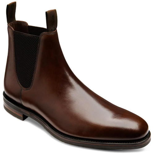 Dark Brown Loake Mens Emsworth Chelsea Boots