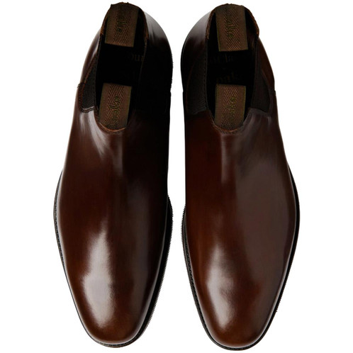 Dark Brown Loake Mens Emsworth Chelsea Boots Top