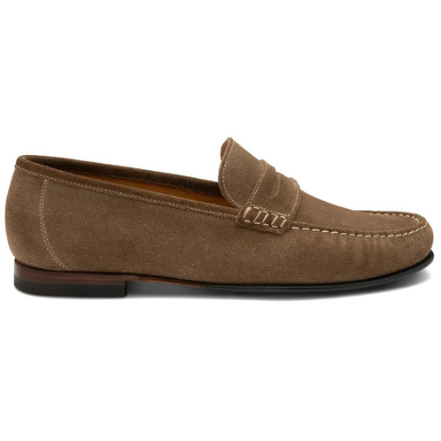 Flint Suede Loake Mens Jefferson Moccasin Side