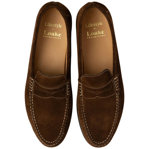 Brown Suede Loake Mens Jefferson Moccasin Top