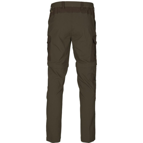 Pine Green/Demitasse Brown Seeland Mens Birch Zip-Off Trousers Back
