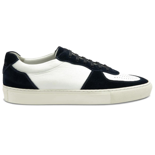 Navy Suede/White Calf Loake Mens Rush Trainers Side