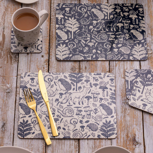 Price and Kensingtonn Woodland Placemat And Coaster Set Place Setting with cutlery LIfestyle