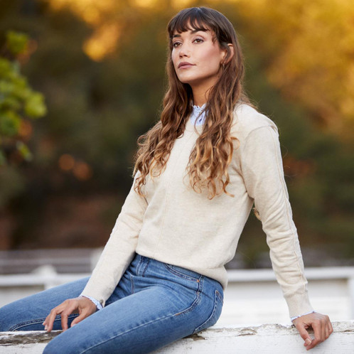 Oatmeal Ariat Womens Peninsula Sweater Lifestyle