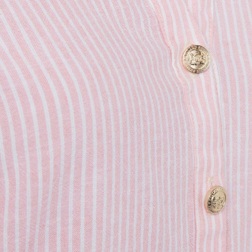 Pink Stripe Holland Cooper Womens Classic V-Neck Blouse