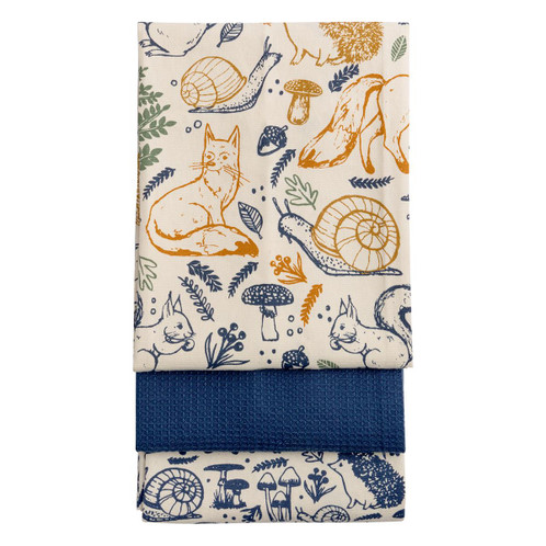 Price and Kensington Woodland Set of 3 Tea Towels