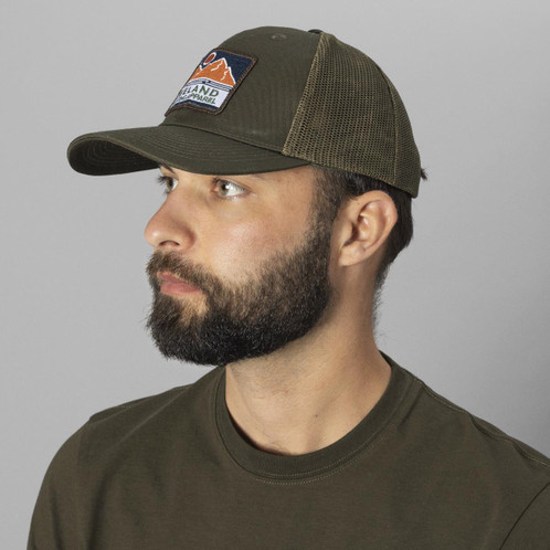 Grizzly Brown Seeland Mens Gabbro Trucker Cap On Model