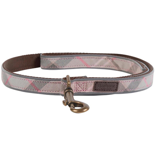 Taupe/Pink Tartan Barbour Reflective Tartan Dog Lead
