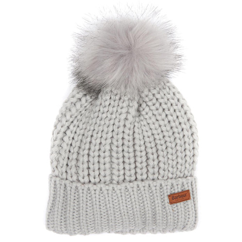 Ice White Barbour Womens Saltburn Beanie