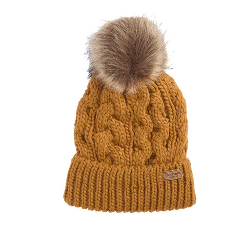 Mustard Barbour Womens Penshaw Cable Beanie