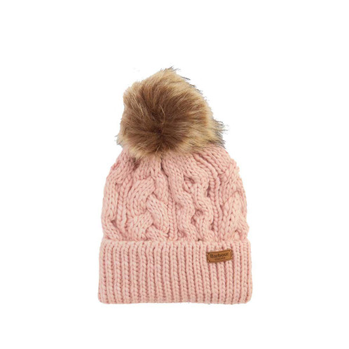 Pink Barbour Penshaw Cable Beanie
