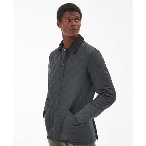 Charcoal Barbour Heritage Liddesdale Quilted Jacket ON Model
