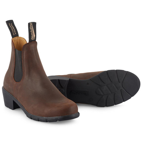 Antique Brown Blundstone Womens 1673 Chelsea Heel Boot Sole