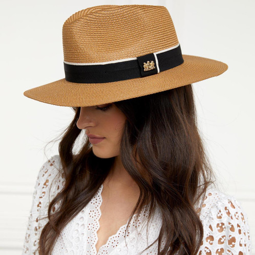 Camel Black Holland Cooper Womens Francesca Hat On Model