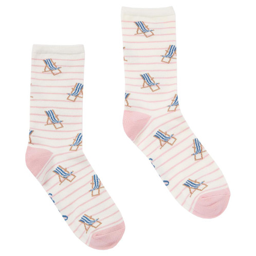 Pink Deckchair  Joules Womens Excellent Everyday Single Ankle Sock