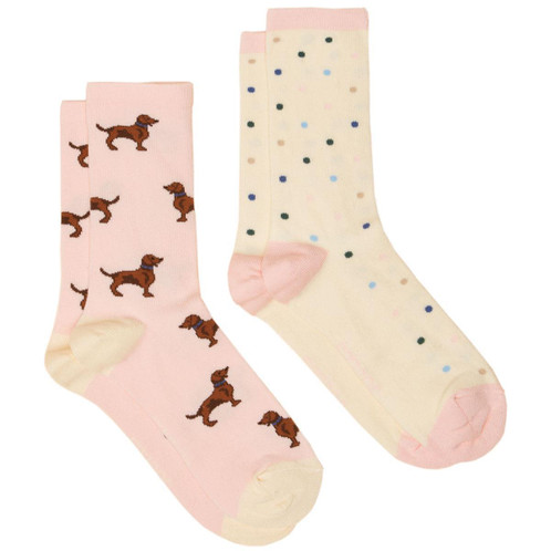 Pink/Blue Joules Womens Everyday Socks 2 Pack