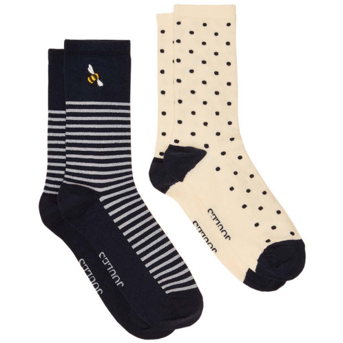 Navy/White Joules Womens Everyday Socks 2 Pack