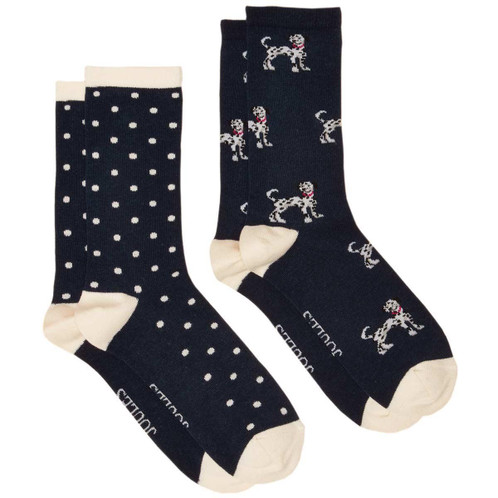 Navy/Oatmeal Joules Womens Everyday Socks 2 Pack
