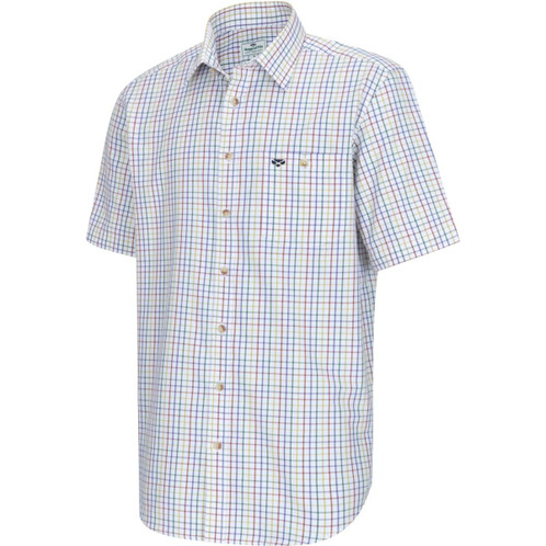 Green/Red Hoggs Of Fife Mens Kessock SS Tattersall Shirt