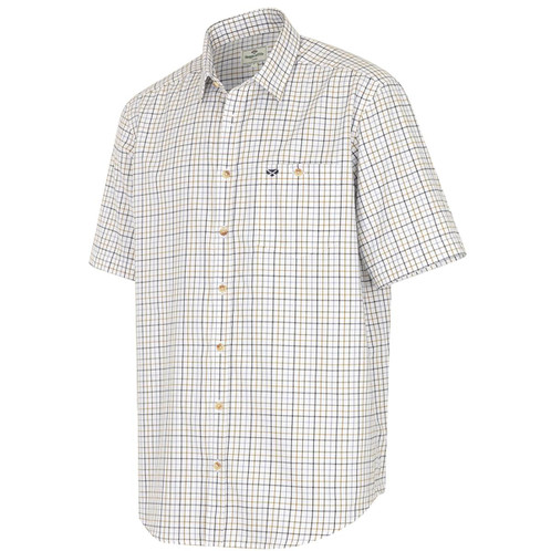 Blue/Olive Hoggs Of Fife Mens Kessock SS Tattersall Shirt