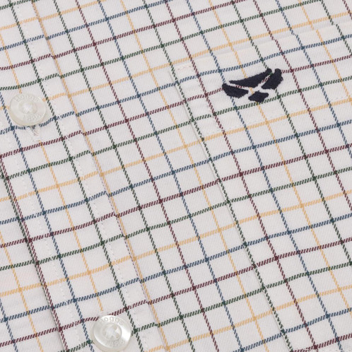 Green/Gold Hoggs Of Fife Mens Callum Country Check Shirt Pocket