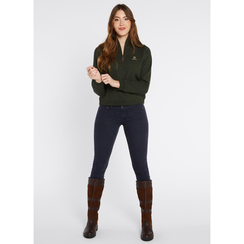 Navy Dubarry Womens Castlemartyr 1/4 Zip Jumper On Model