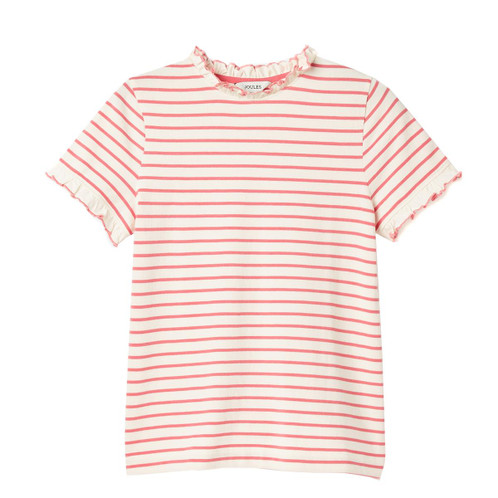 Pink Stripe Joules Daisy Womens Short Sleeved Top