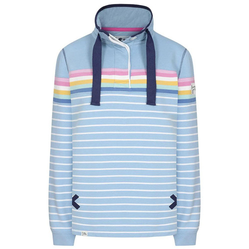 Sky Lazy Jacks Womens LJ14 Striped Button Neck Sweatshirt