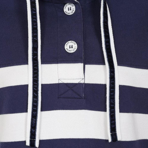 Twilight Lazy Jacks Womens LJ6 Striped Button Neck Sweatshirt Detail