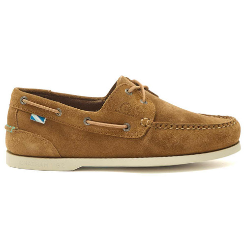 Tan Chatham Mens Compass II Repello G2 Deck Shoes Side View