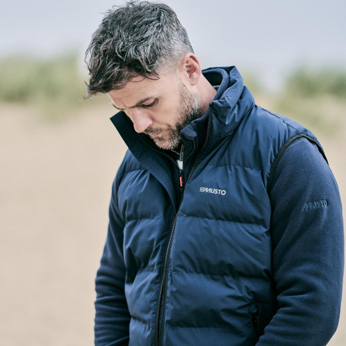 Navy Musto Mens Marina Quilted Vest Lifestyle