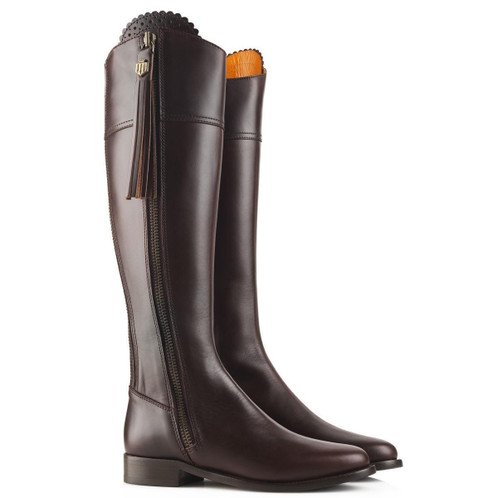 Mahogany Leather Fairfax and Favor Flat Regina Boot