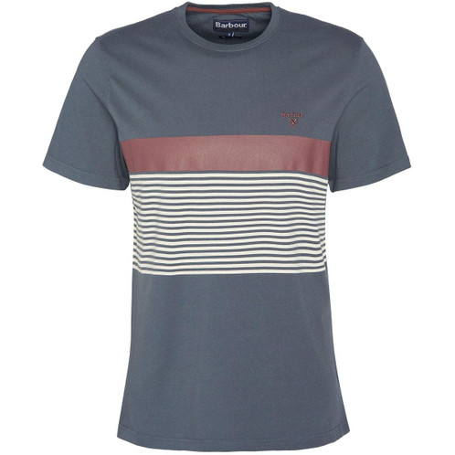 Dark Slate Barbour Mens Braeside Striped Graphic T-Shirt